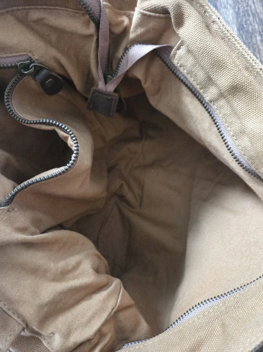 S.C. Cotton Vintage Military Style Canvas & Leather Messenger Bag Khaki